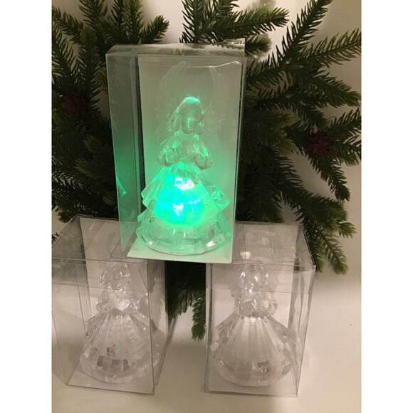 Angel LED Light Up Christmas Decorations for Tiered Tray Tabletop Set 3 New - Picture 6 of 11